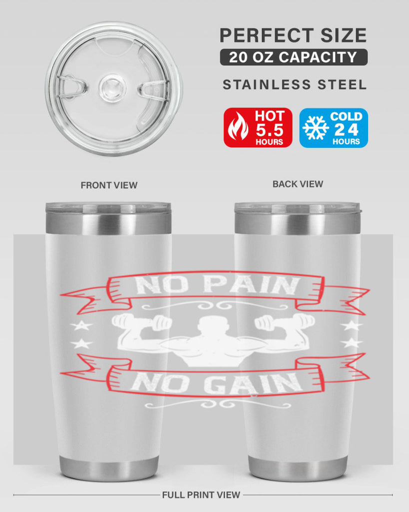 no pain no gain 82#- gym- Tumbler