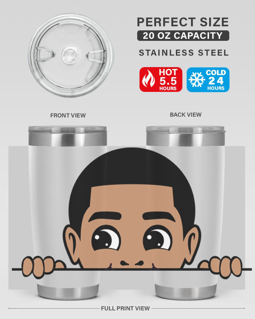 peekaboo boy 17#- black men - boys- tumbler