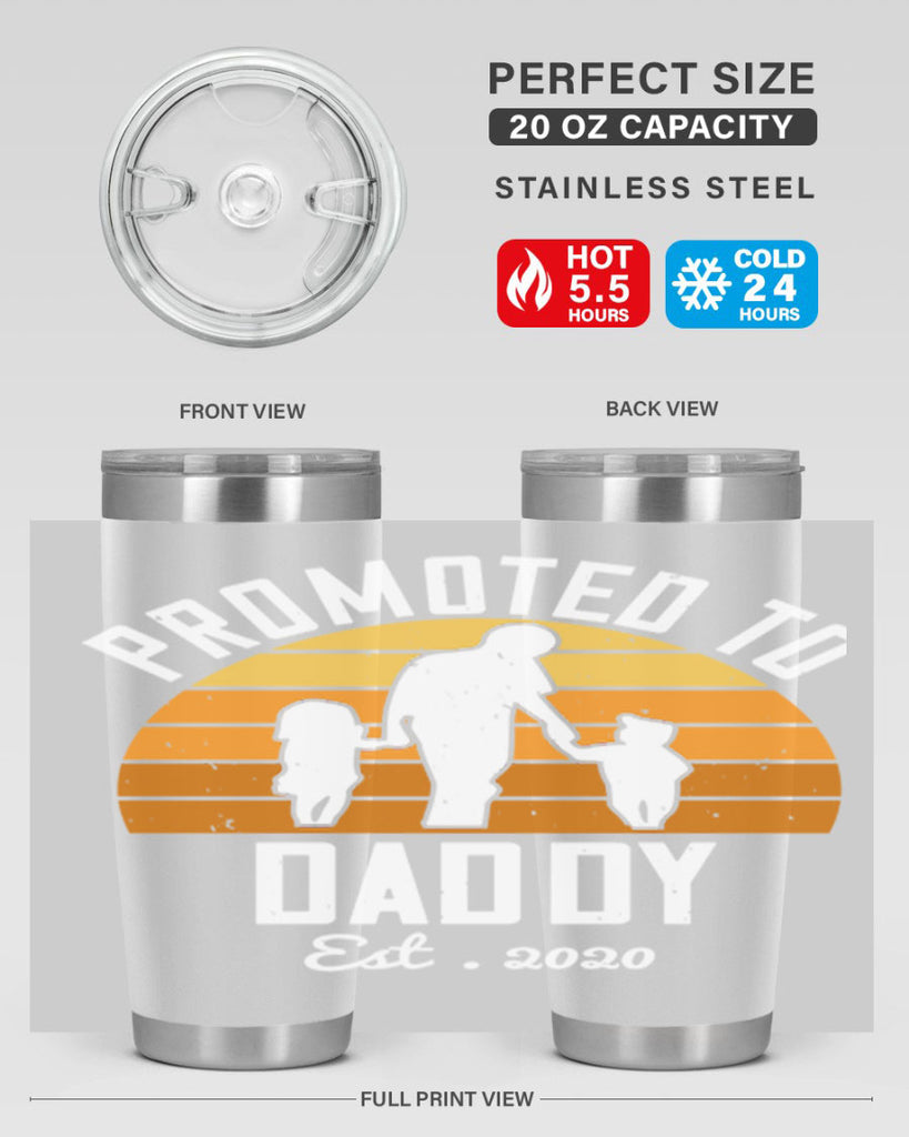 promoted to daddy est 187#- fathers day- Tumbler