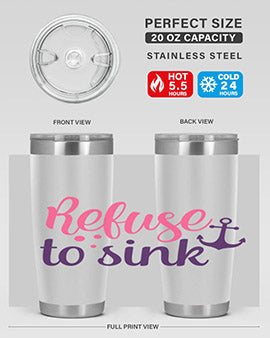 refuse to sink Style 4#- breast cancer- Tumbler