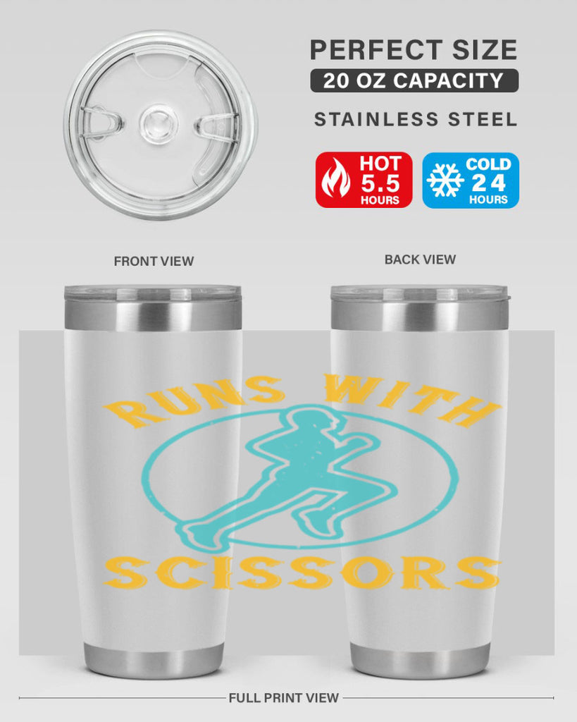 run with sclssors 25#- running- Tumbler