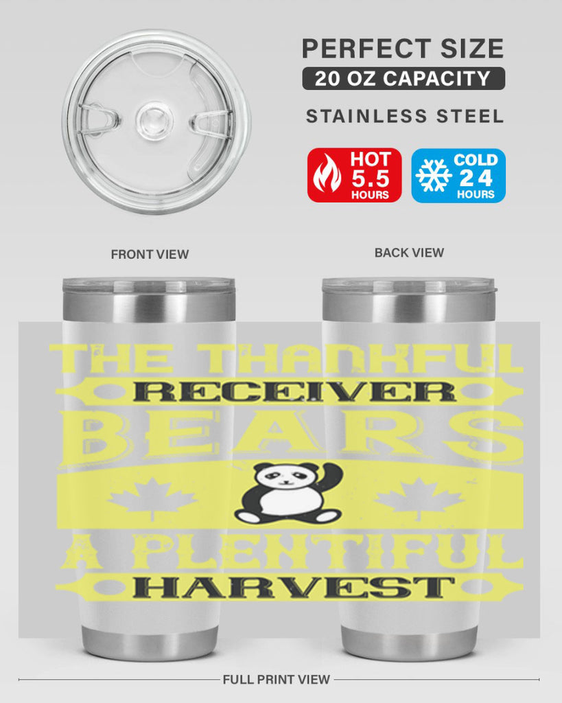 the thankful receiver bears a plentiful harvest 2#- thanksgiving- Tumbler