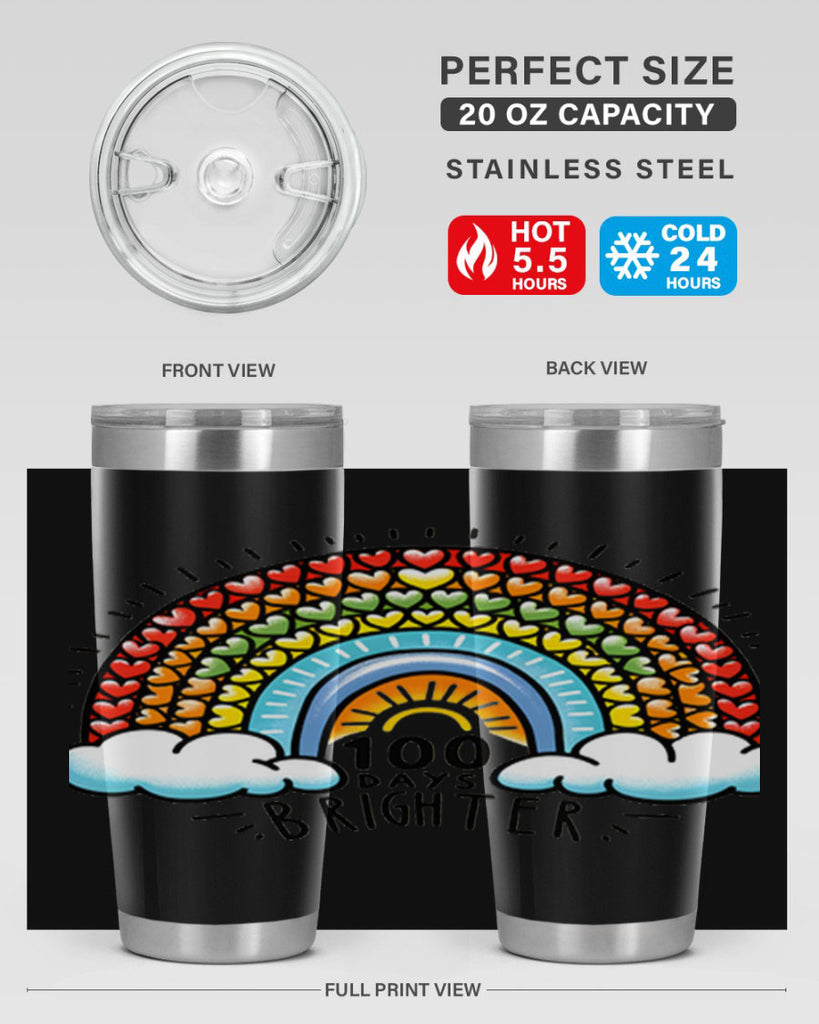 100 Days Brighter PNG 29#- 100 days of school- Tumbler