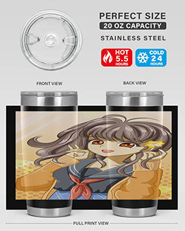 A beautiful and happy girl back to school 90#- anime- Tumbler