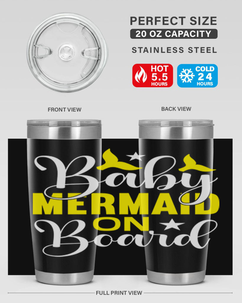 Baby Mermaid on Board 21#- mermaid- Tumbler