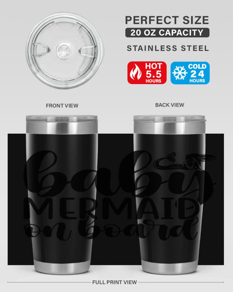Baby mermaid on board 41#- mermaid- Tumbler
