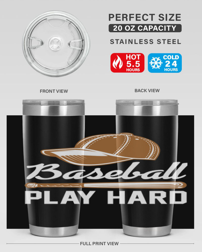 Baseball play 1444#- baseball- Tumbler