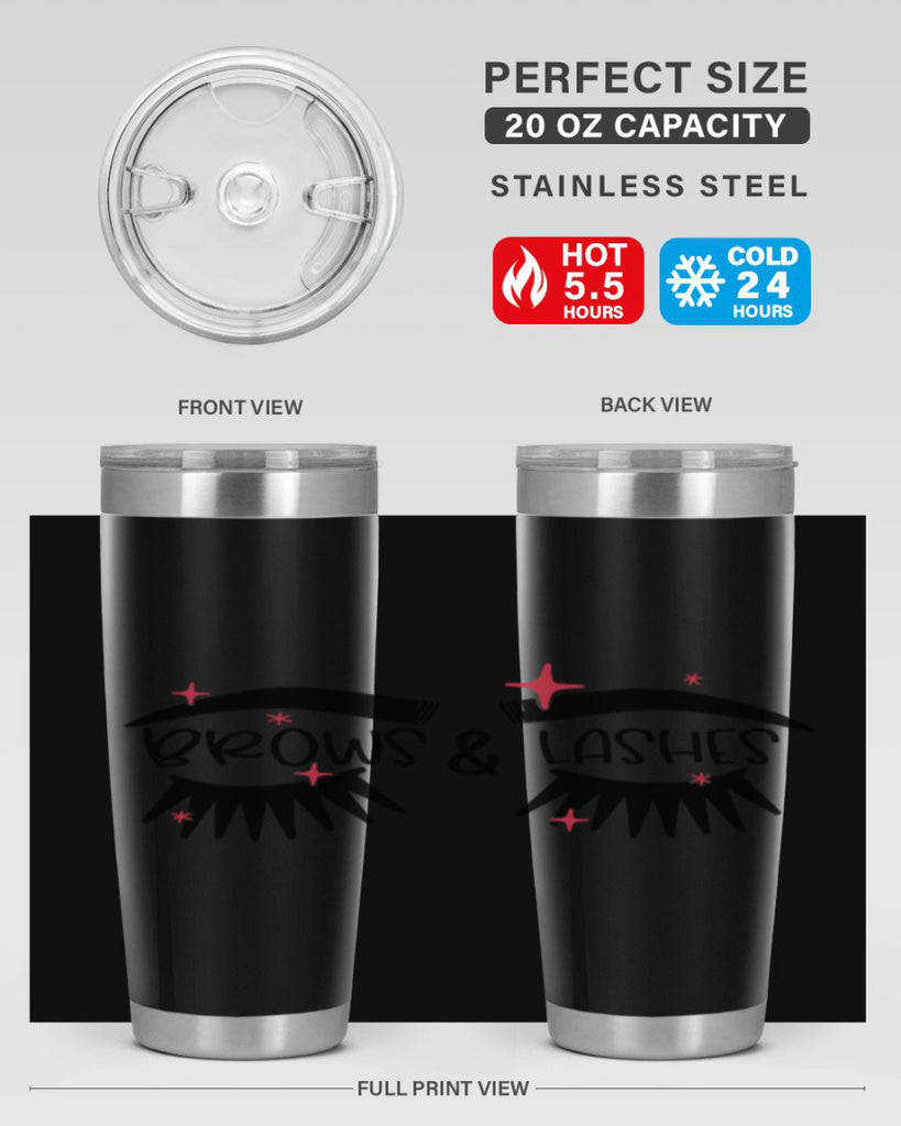 Brows Lashes Style 123#- make up- Tumbler