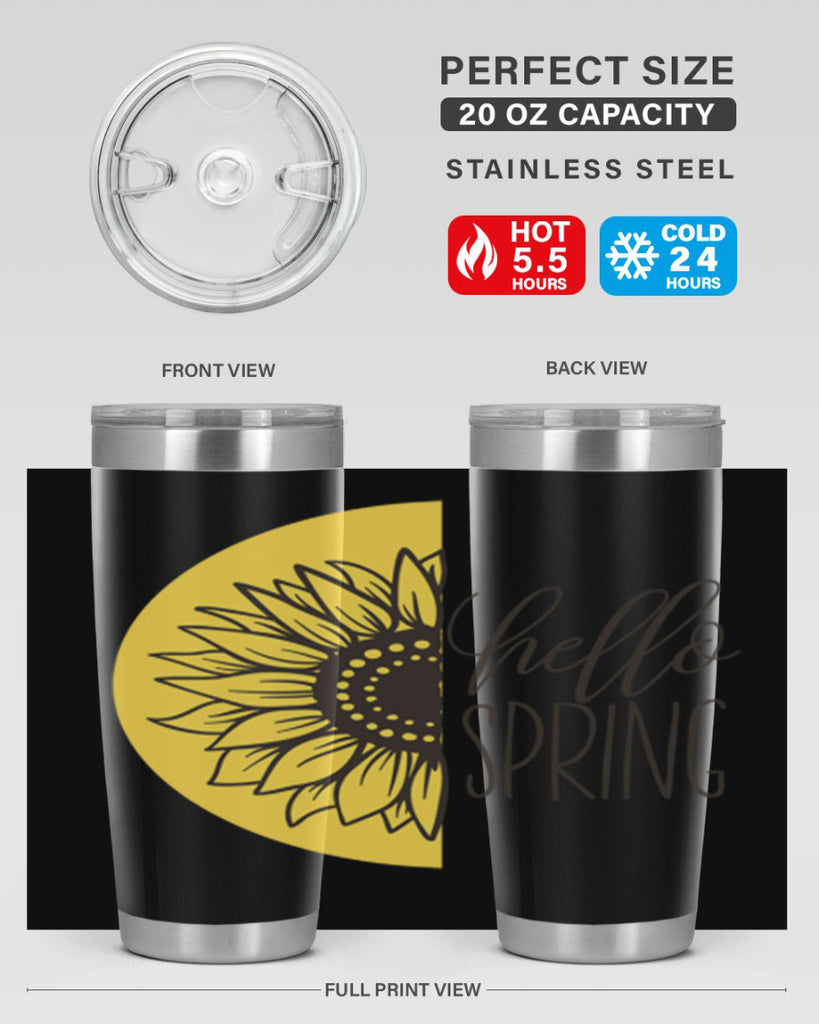 Hello spring half sunflower199#- spring- Tumbler