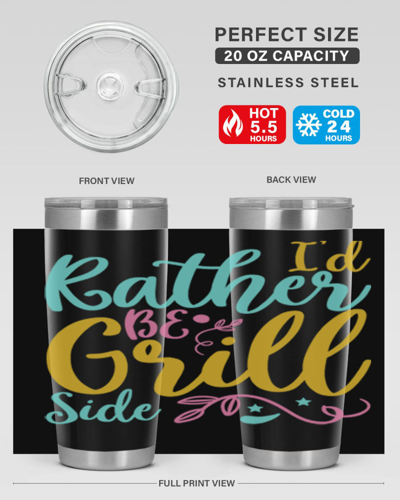 ID RATHER BE GRILL SIDE Style 62#- summer- Tumbler
