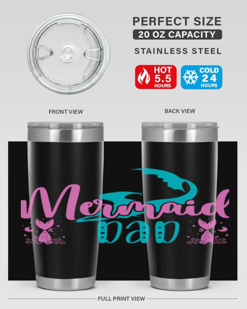 Mermaid Dad 356#- mermaid- Tumbler