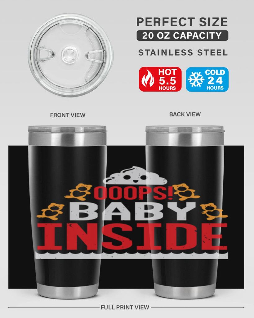 Ooops baby inside Style 24#- baby shower- tumbler