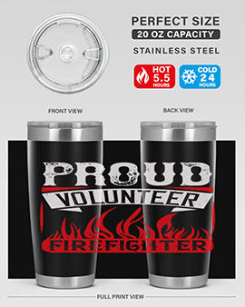 Proud Volunteer Firefighter Style 35#- volunteer- Tumbler