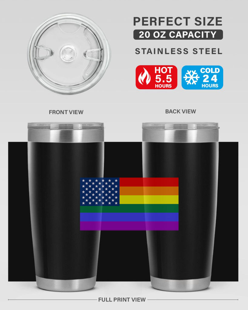 Rainbow american flag 11#- lgbt- Tumbler