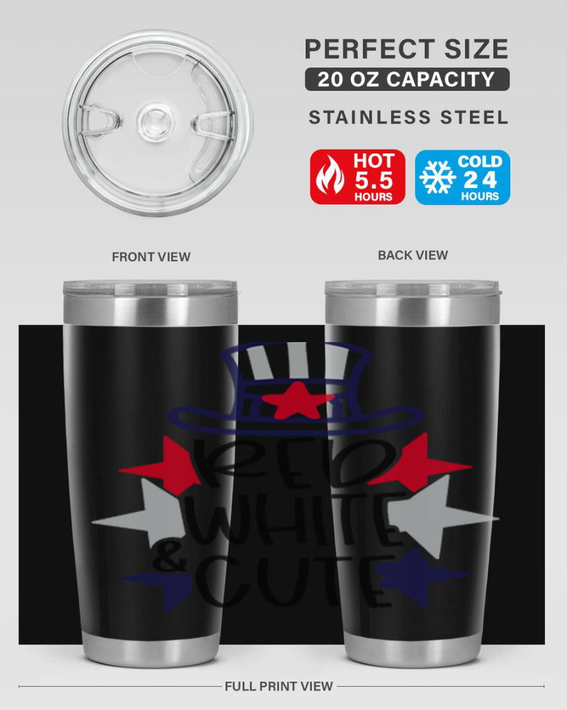 Red White Cute Style 169#- Fourt Of July- Tumbler