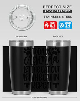 Todays Agenda Let Style 107#- cat- Tumbler