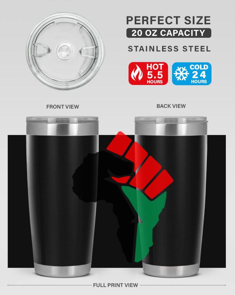 african power fist 274#- black words phrases- Cotton Tank