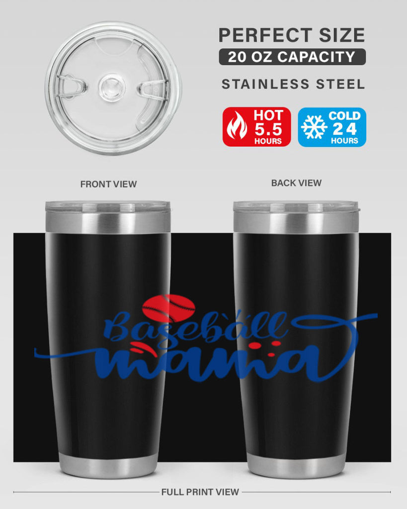 baseball mama 2208#- baseball- Tumbler