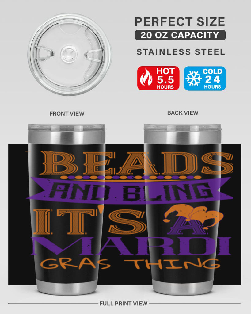 beads and bling its a mardi gras thing 51#- mardi gras- Tumbler