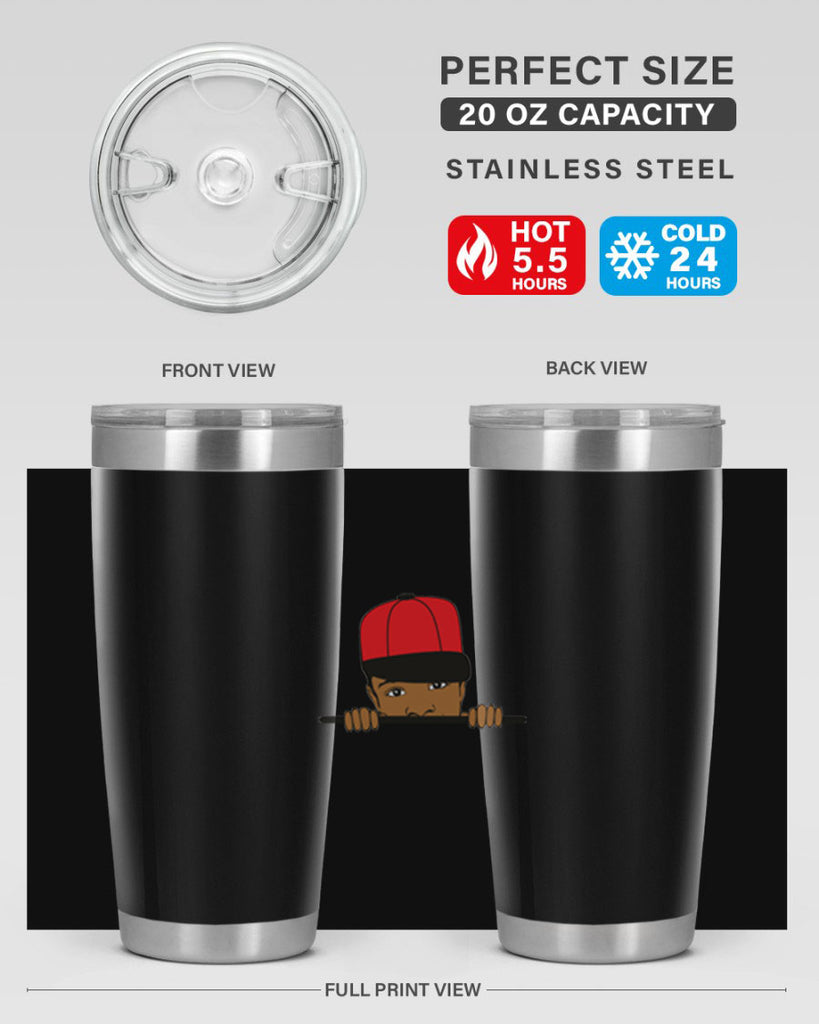 black boy 3#- black men - boys- tumbler