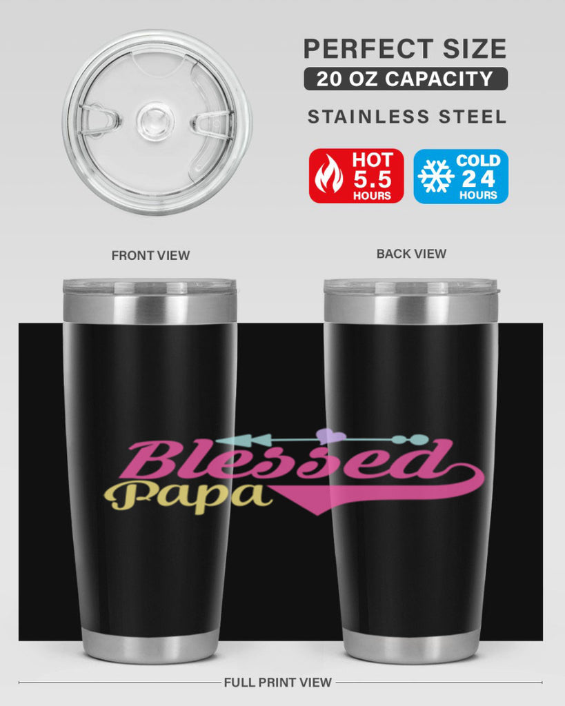 blessed papa 73#- grandpa - papa- Tumbler