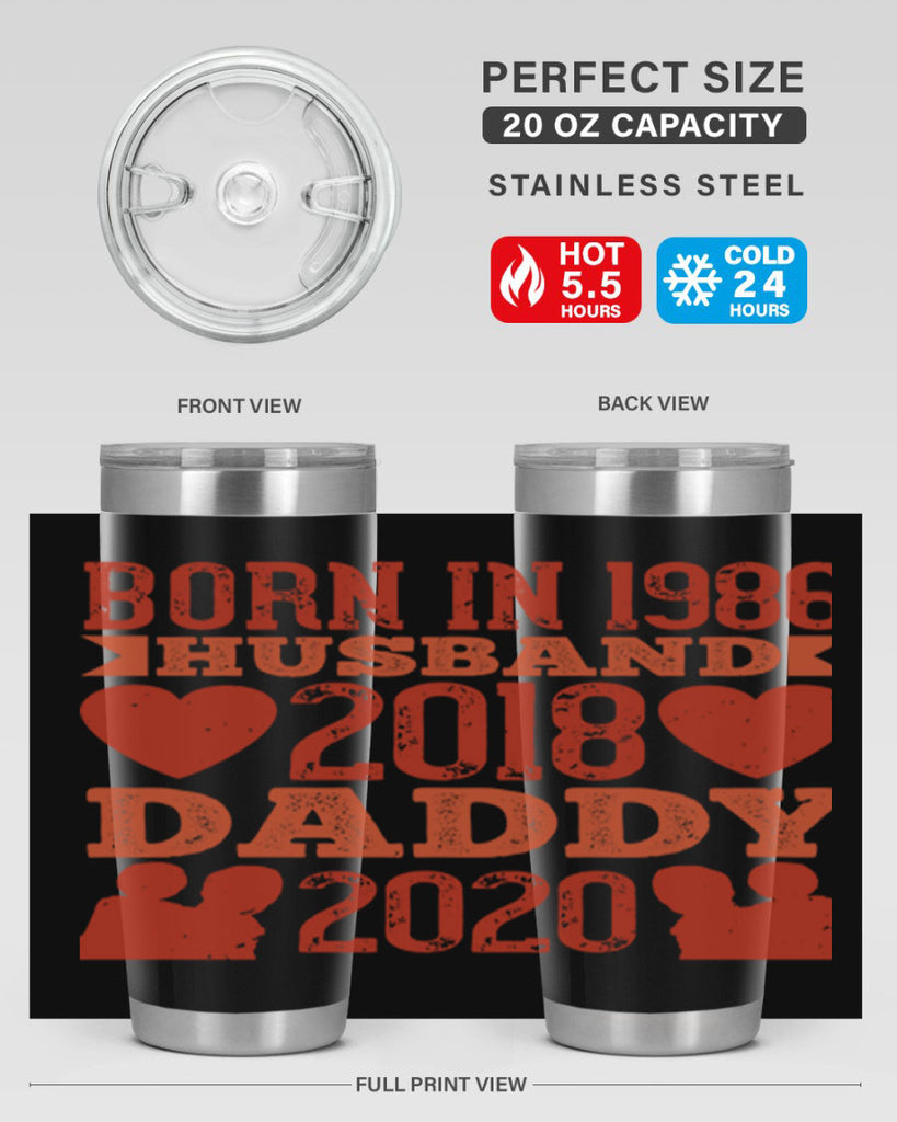 born in husband daddy 123#- fathers day- Tumbler
