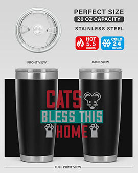 cats bless this home Style 36#- cat- Tumbler