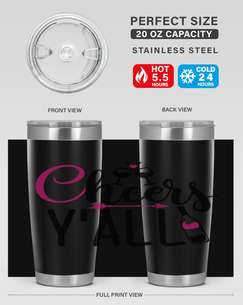 cheers yall 199#- wine- Tumbler