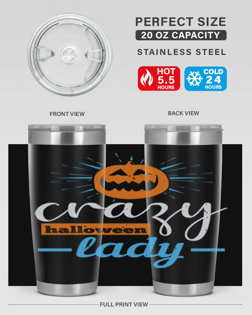 crazy halloween lady 118#- halloween- Tumbler