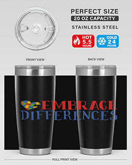 embrace differences Style 13#- autism- Tumbler