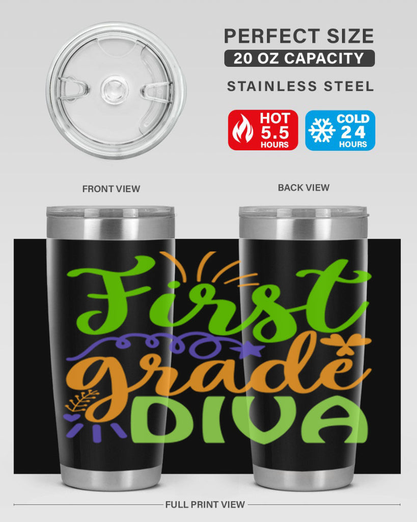 first grade diva 21#- mardi gras- Tumbler