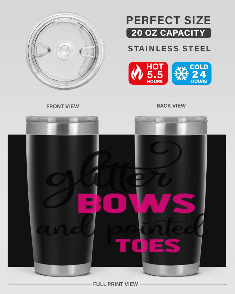 glitter bows and pointed toes 41#- ballet- Tumbler