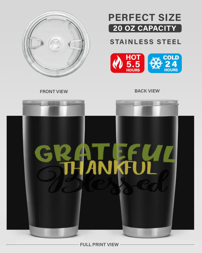 grateful thankful blessed 57#- thanksgiving- Tumbler