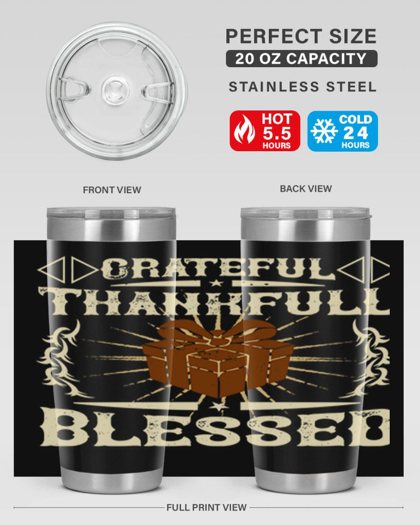 grateful thankfull blessed 40#- thanksgiving- Tumbler