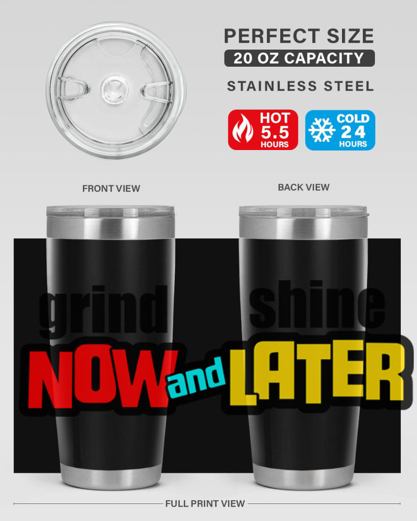 grind now and shine later 142#- black words phrases- Cotton Tank