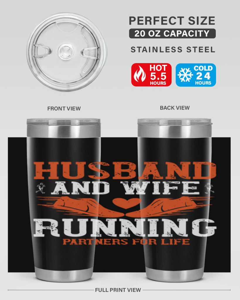 husband and wife running partners for life 41#- running- Tumbler