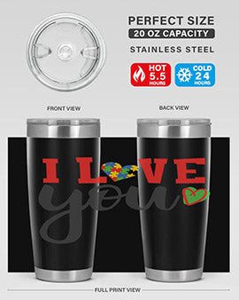 i love you Style 23#- autism- Tumbler