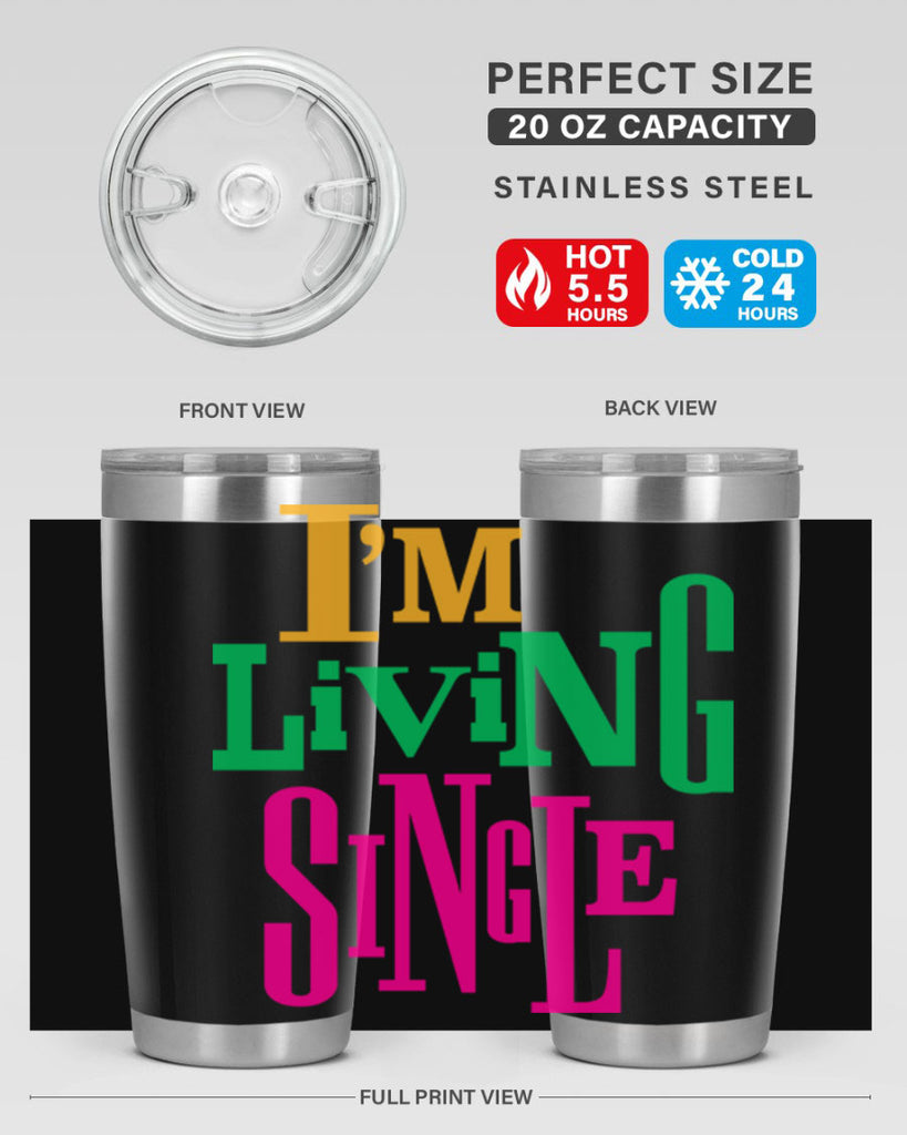 im living single 108#- black words phrases- Cotton Tank
