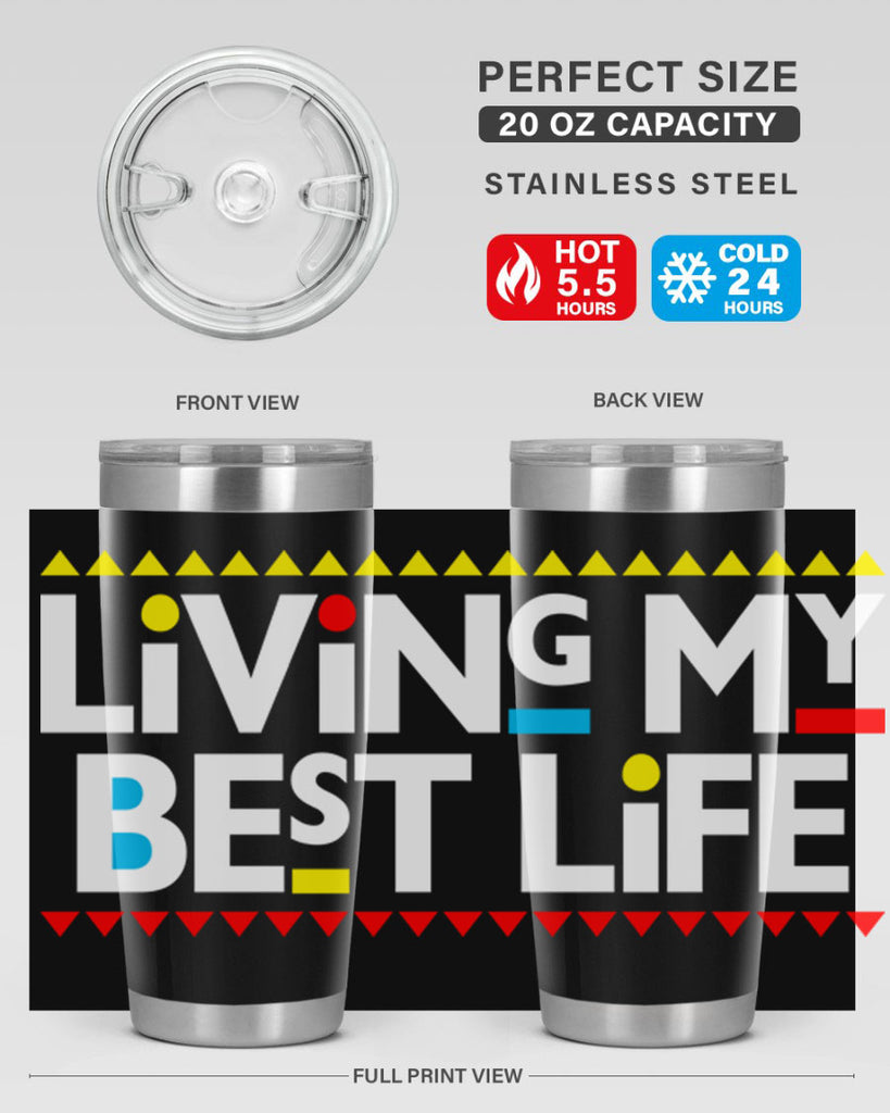 living my best life 97#- black words phrases- Cotton Tank