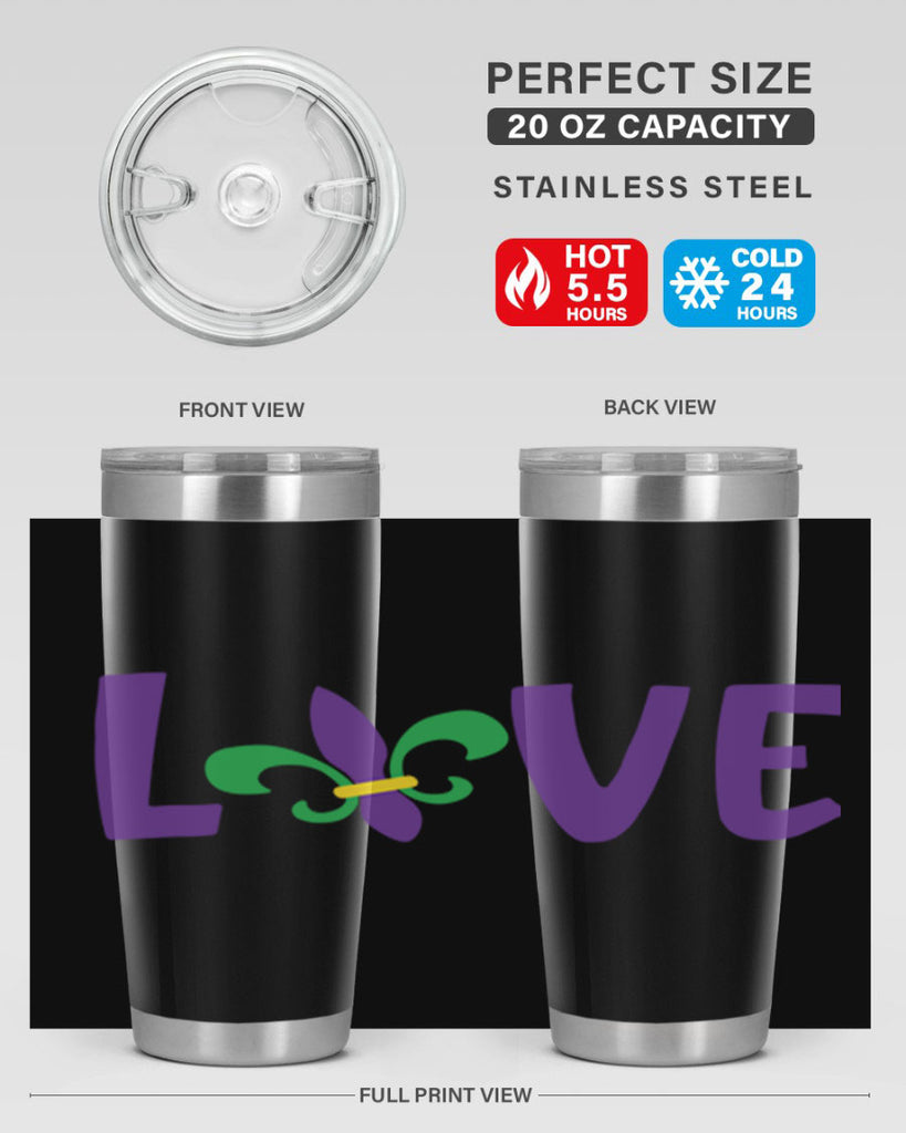 love 80#- mardi gras- Tumbler