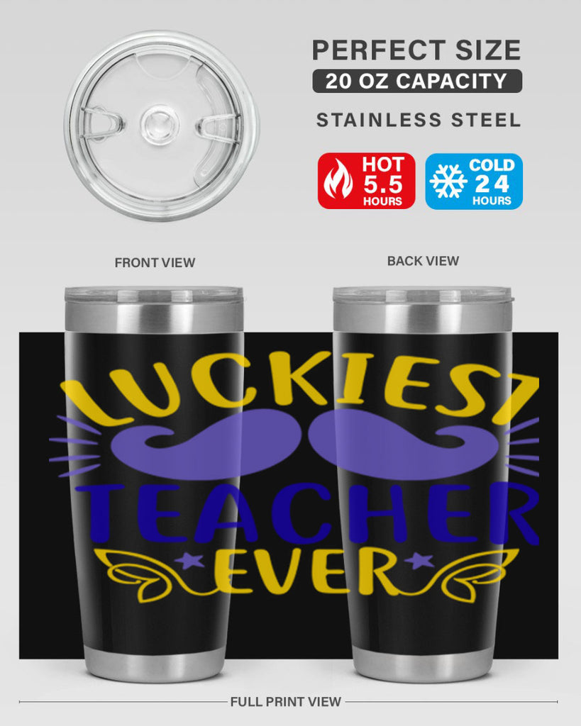 luckiest teacher ever 12#- mardi gras- Tumbler