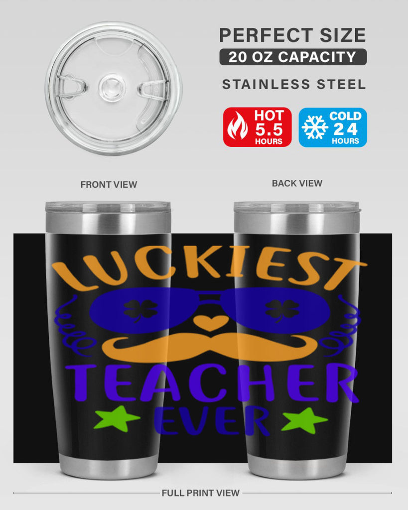 luckiest teacher ever 14#- mardi gras- Tumbler