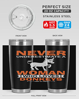 never underestimate a woman who loves donkeys Style 1#- donkey- Tumbler