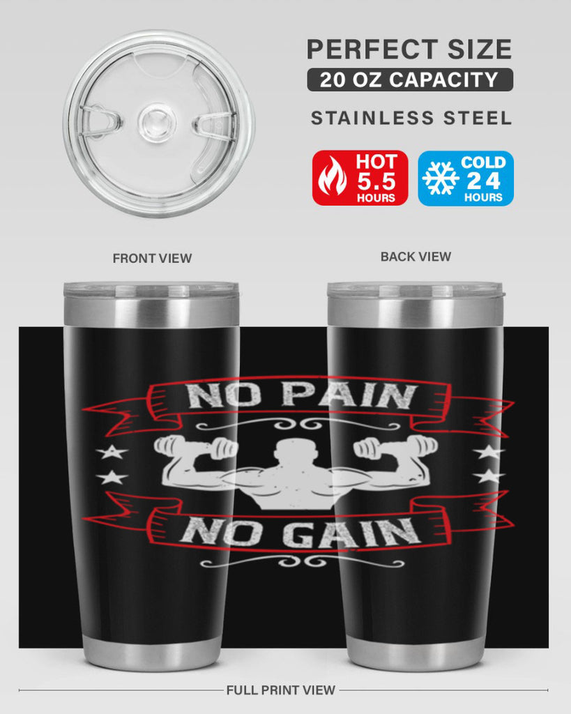 no pain no gain 82#- gym- Tumbler
