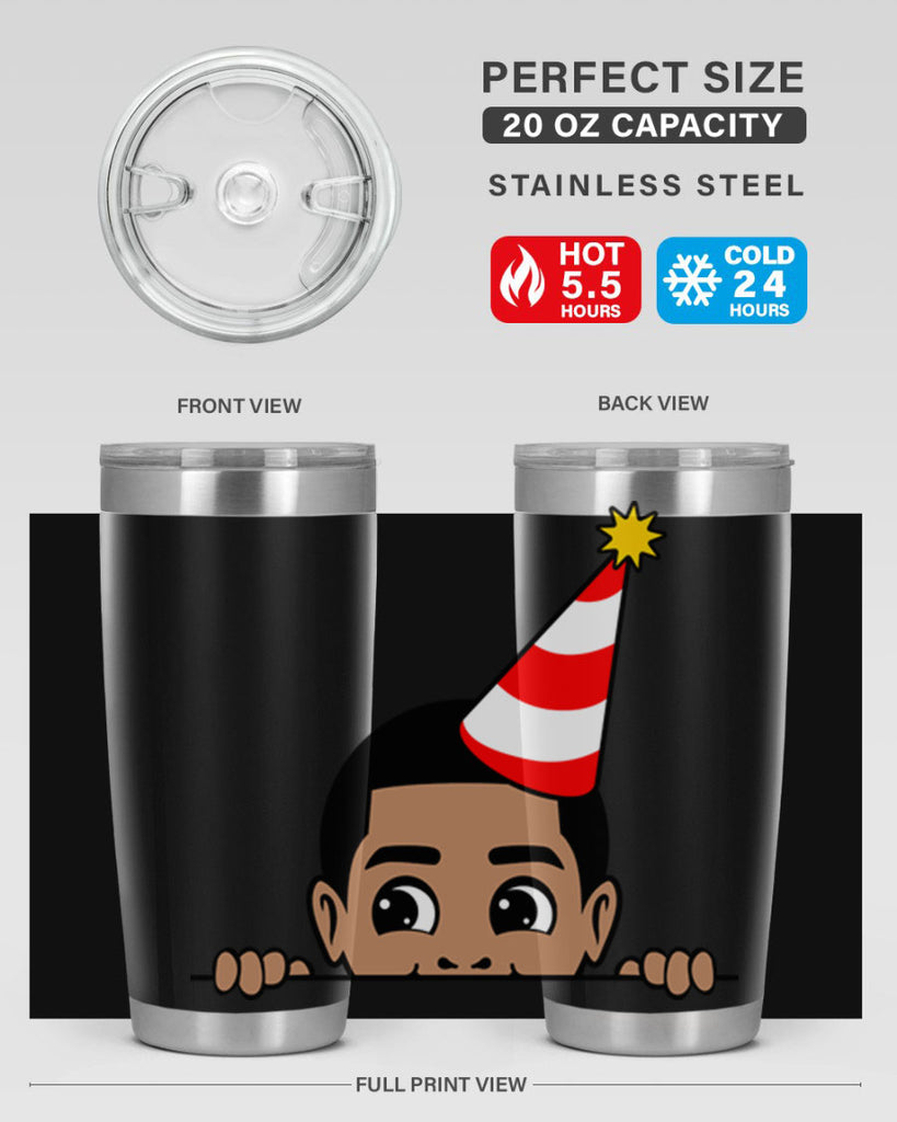 peekaboo afro birthday boy 21#- black men - boys- tumbler