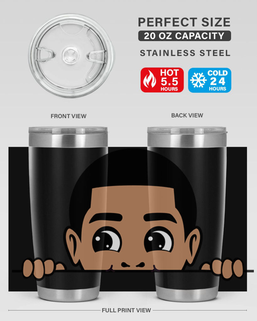 peekaboo boy 17#- black men - boys- tumbler