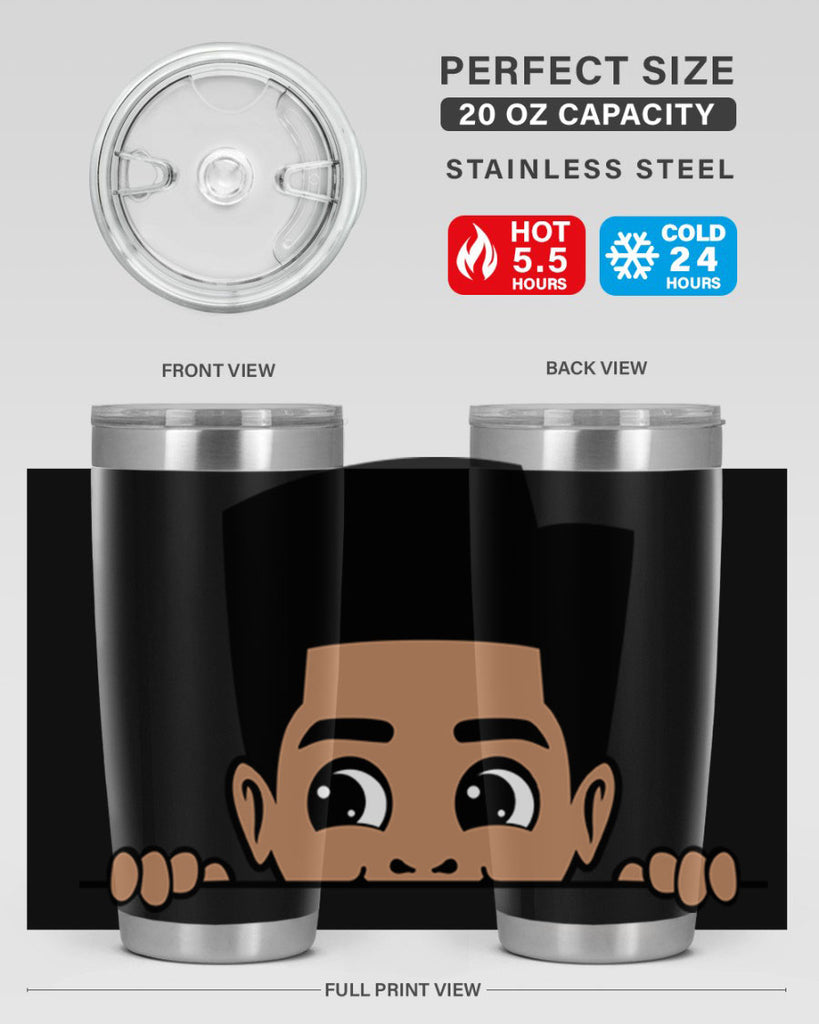 peekaboo boy 18#- black men - boys- tumbler