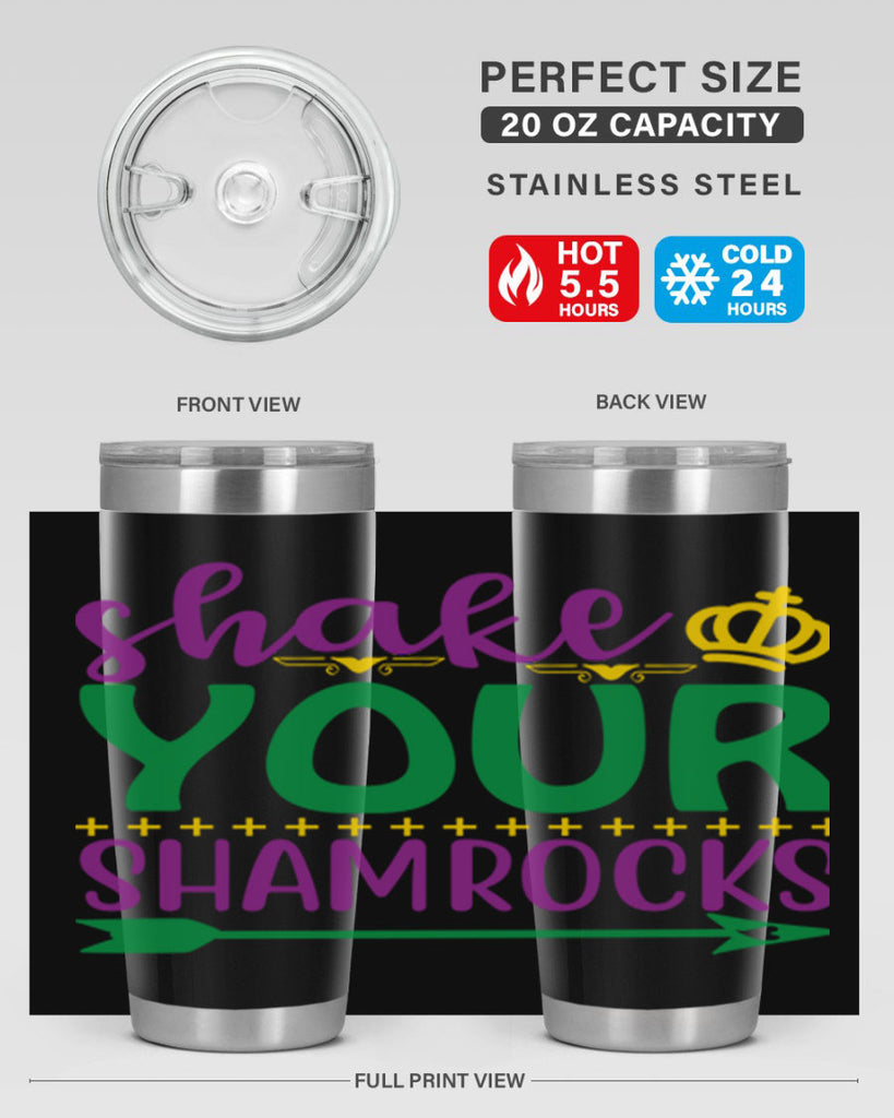 shake your shamrocks 2#- mardi gras- Tumbler