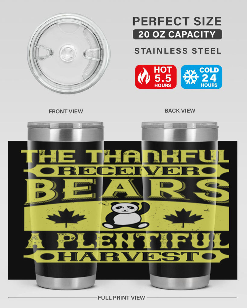 the thankful receiver bears a plentiful harvest 2#- thanksgiving- Tumbler