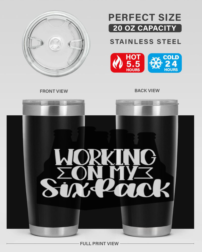 working on my six pack 13#- beer- Tumbler